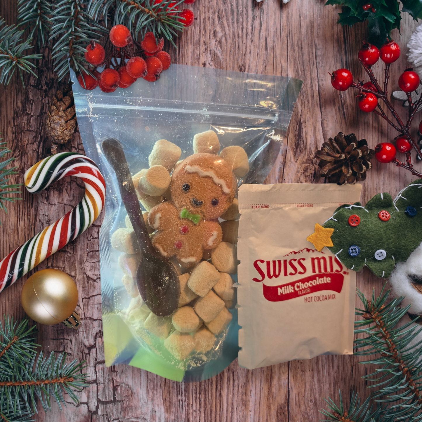 Freeze Dried Christmas Marshmallows (Comes with a bag of hot chocolate!)