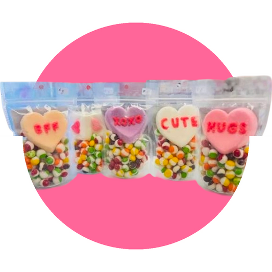 Freeze Dried Moon Rocks and Marshmallow Valentine's Bags